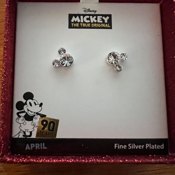 🆕 Disney Mickey The True Original April Birthstone Studded Earrings - Picture 2 of 6